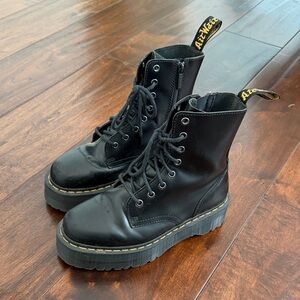 Dr. Martens Black Platform Combat Boots
